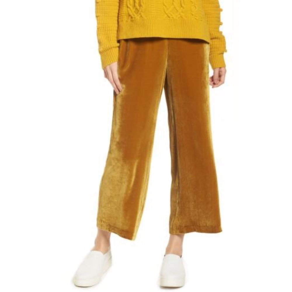 Madewell Pull On Velvet Pants Vintage Gold